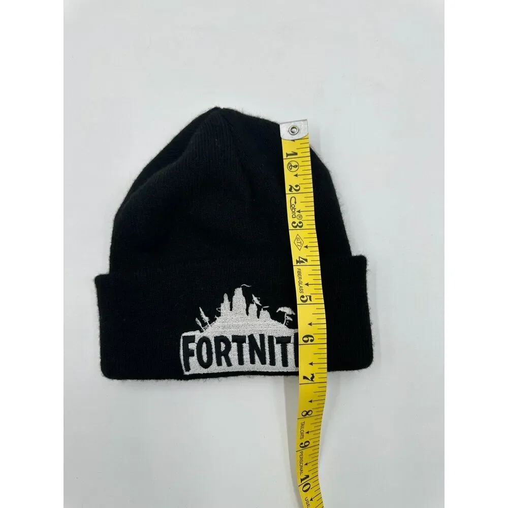 Fortnite Beanie Unisex OSFM Embroidered Graphic Logo Knit Hat Black